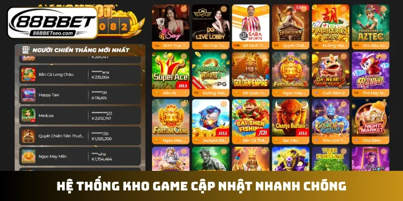 Hệ thống kho game cập nhật nhanh chóng
