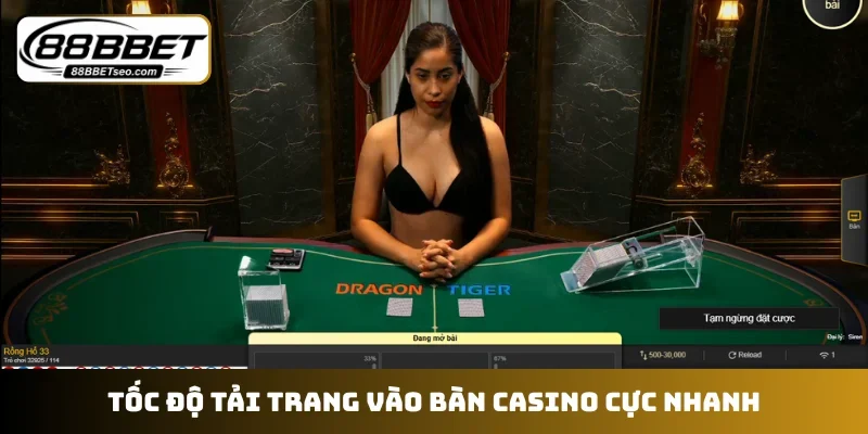 Tốc độ tải trang vào bàn casino cực nhanh