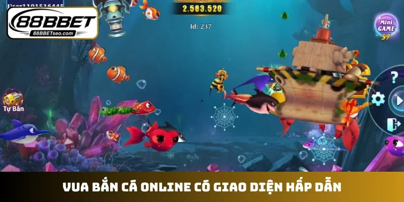 Vua bắn cá online có giao diện hấp dẫn